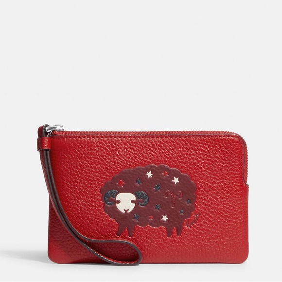 Coach Corner Zip Wristlet With Aries - Picture 5 of 6